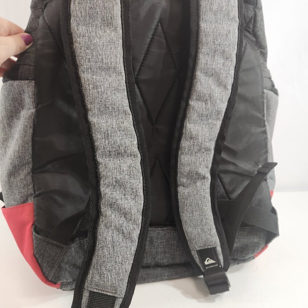 Quiksilver Backpack Grey Black Red - Picture 14 of 14